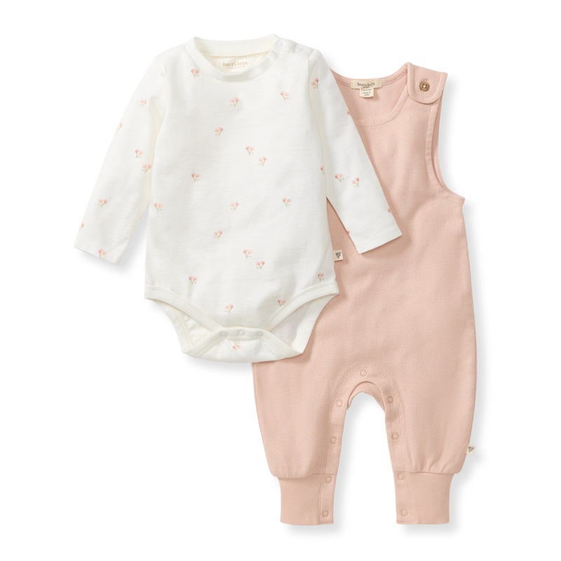 Ditsy Floret Jumpsuit & Bodysuit Set – Agate Rose 0-3m