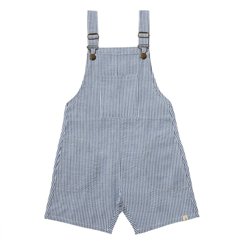 Galleon Woven Overalls – Royal and White Seersucker 0-3m