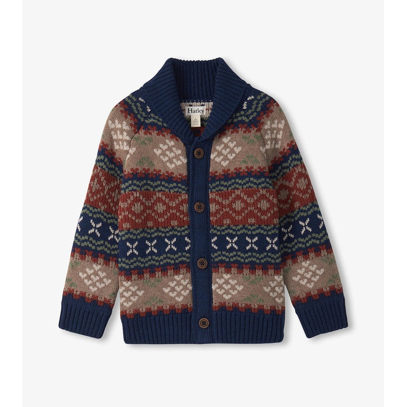 Shawl Collar Cardigan – Vintage Fair Isle 5Y