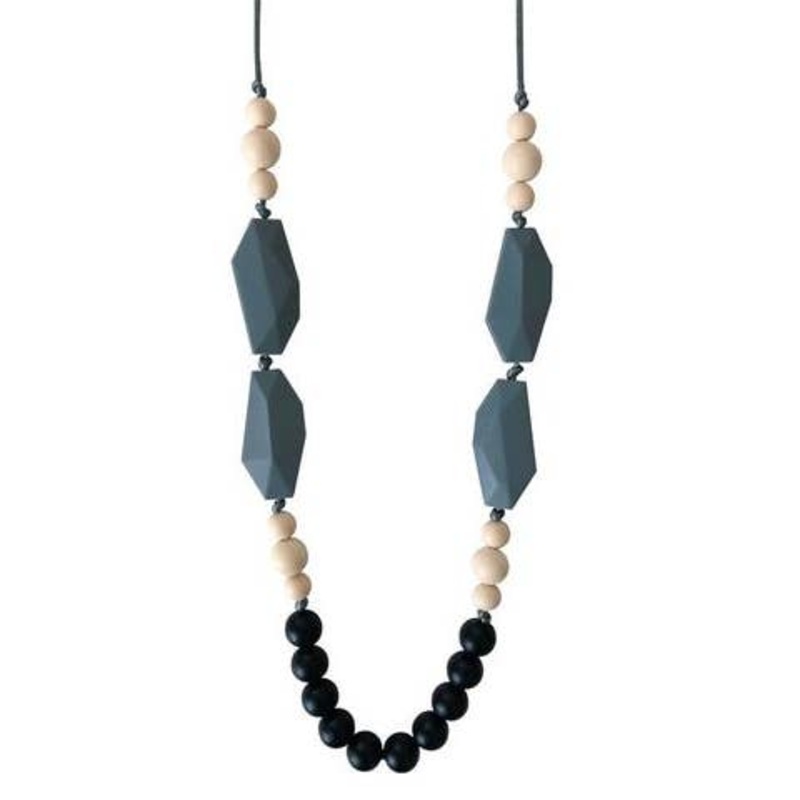 The Nathan Teething Necklace – Various Colors Black/Cream/Grey