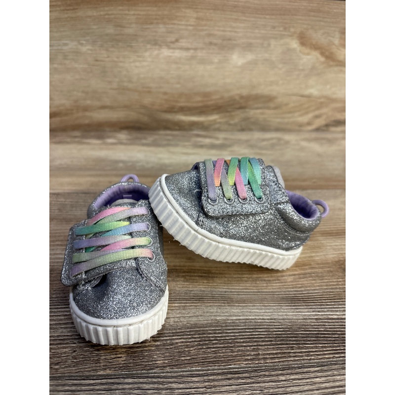 Wonder Nation Velcro Strap Glitter Shoes sz 2c