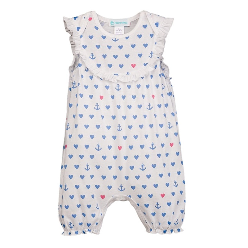 Yoke Romper – Anchored in Love on White 0-3m