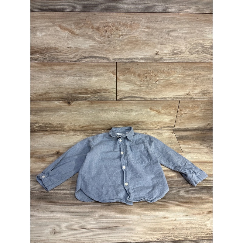 Zara Button Up Shirt Blue sz 3-4T Blue 3T
