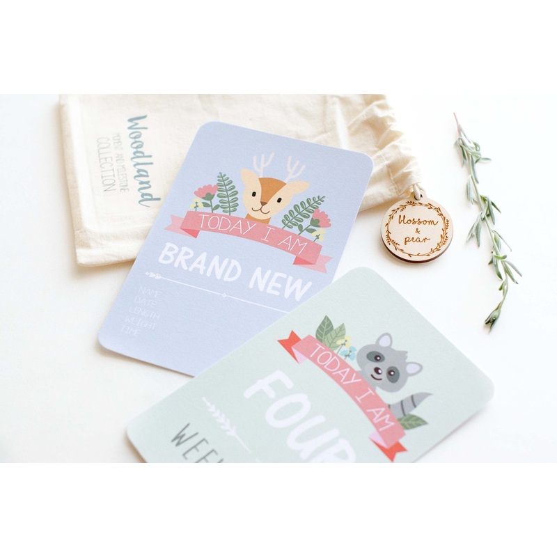 Baby Milestone Cards – Woodland