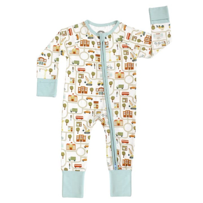 Bamboo Baby Convertible Romper – Let’s Go City 0-3m