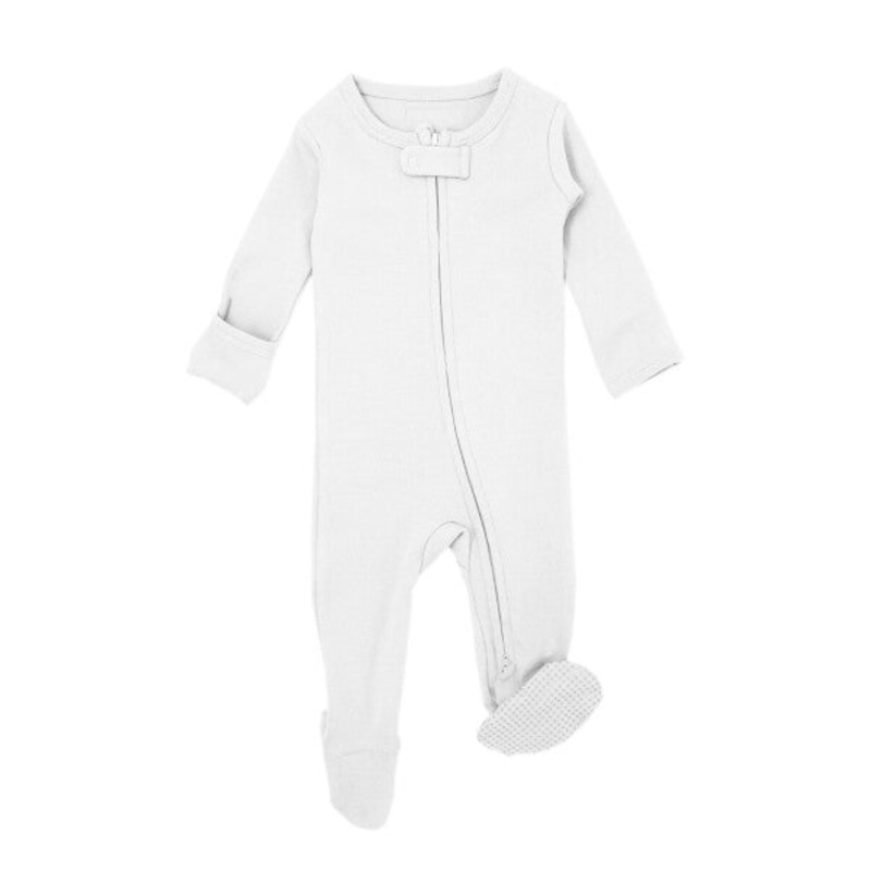 L’ovedbaby Preemie/Newborn Footie with Zipper – Various Colors White