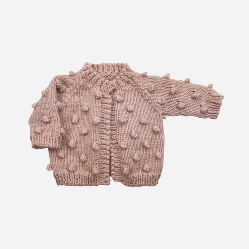 Popcorn Knit Cardigan – Various Colors Blush 6-12m