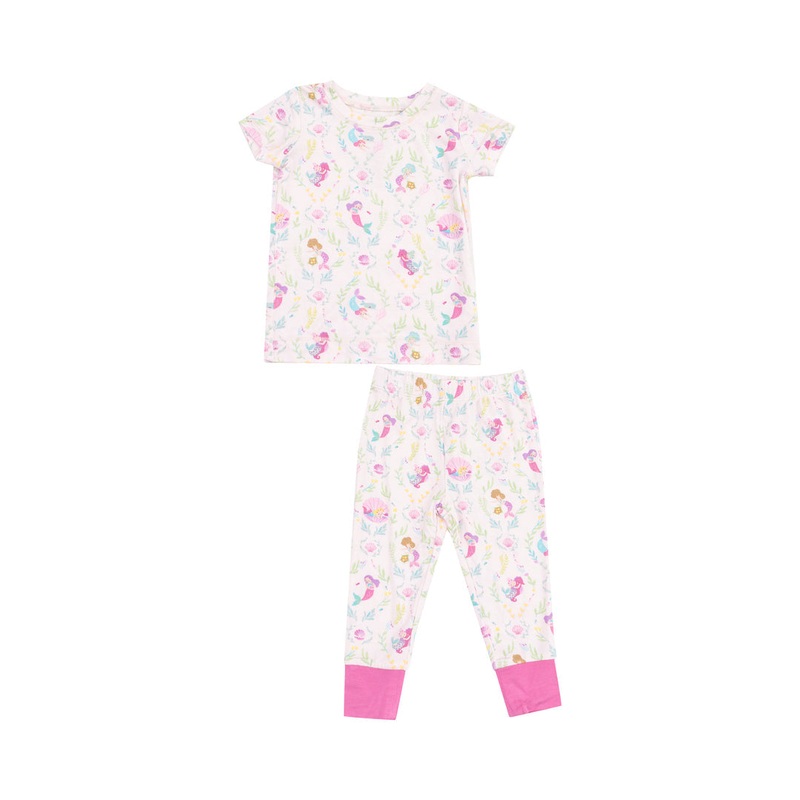 Short Sleeve Bamboo Loungewear Set – Mermaids 2T