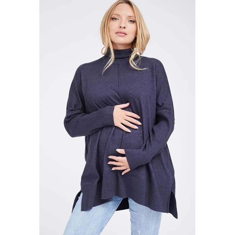 Tory Knit Maternity Sweater – Blue One Size