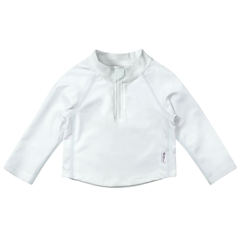 UPF 50+ Zip Rashguard Shirt – White 6m