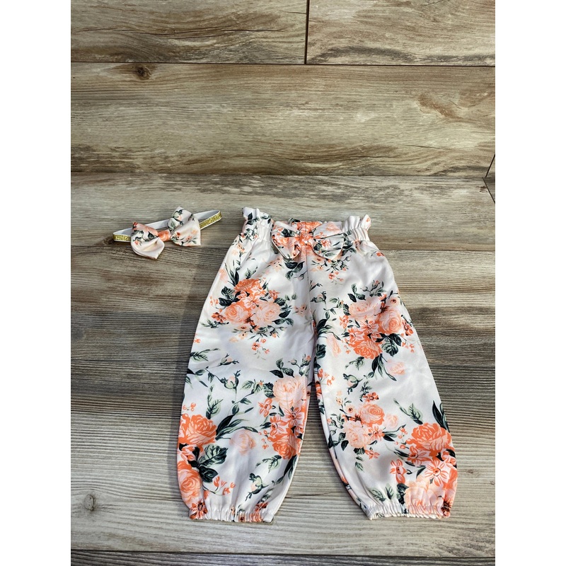 2pc Floral Pants & Headband Pink sz 3-6m Pink 3m