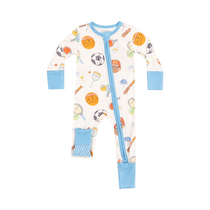 Bamboo Zipper Romper – Sports Ball Friends 0-3m