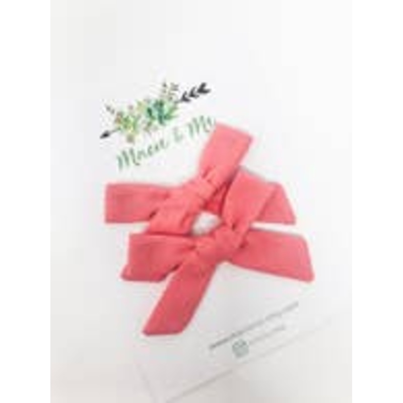 Pigtail Bow Clips – Set of 2 – Various Colors Pink