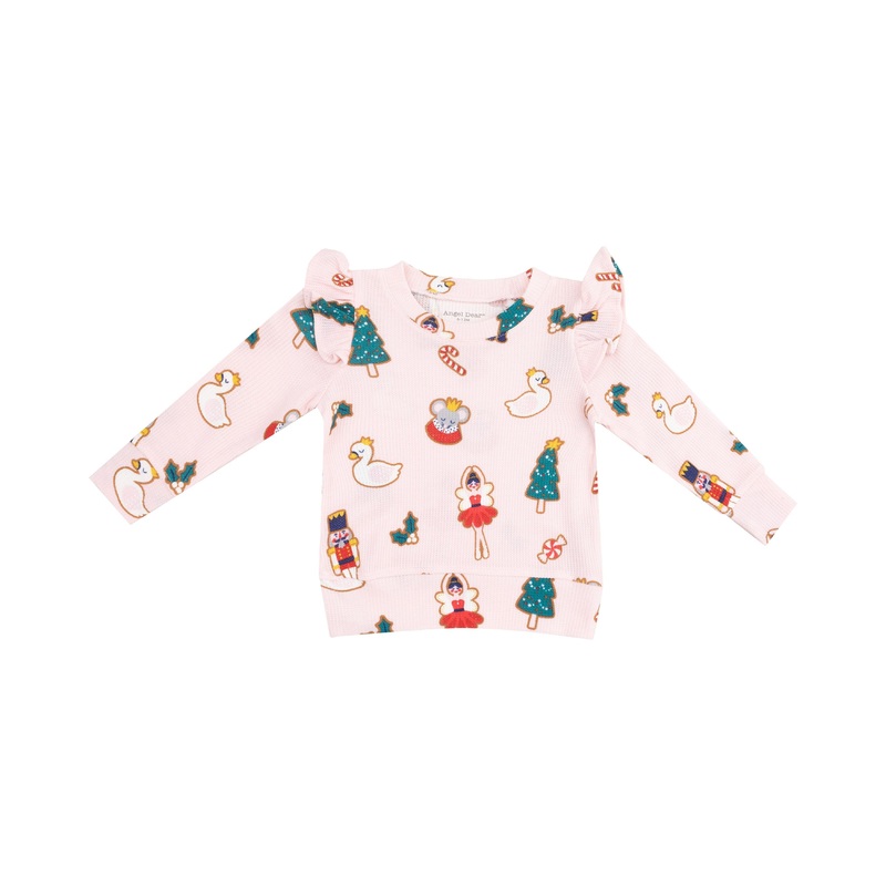 Ruffle Shoulder Top – Sugar Plum Fairy Christmas Cookie 6-12m