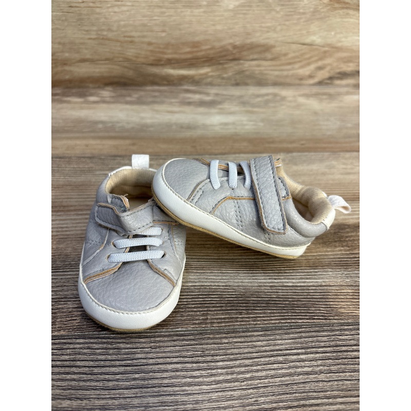 Baby Leather Soft Sole Crib Sneakers Grey sz 1c