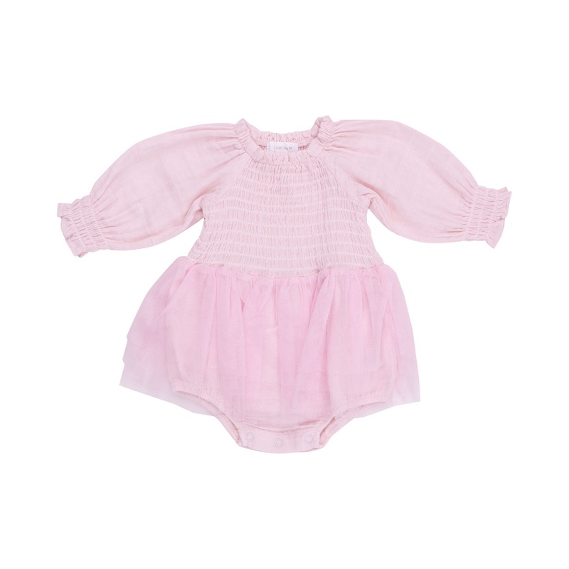 Long Sleeve Smocked Tutu Bubble – Ballet Pink 0-6m