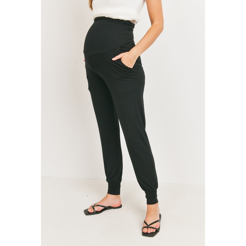 Rayon Modal Maternity Jogger Pants – Black S