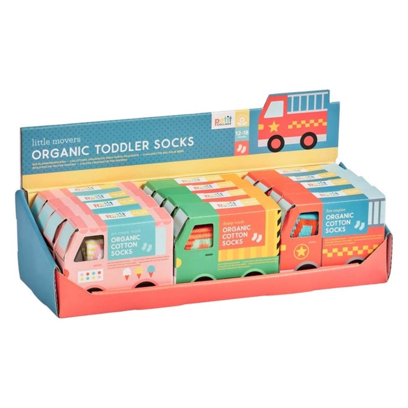 Toddler – Organic Cotton Socks – Trucks Firetruck
