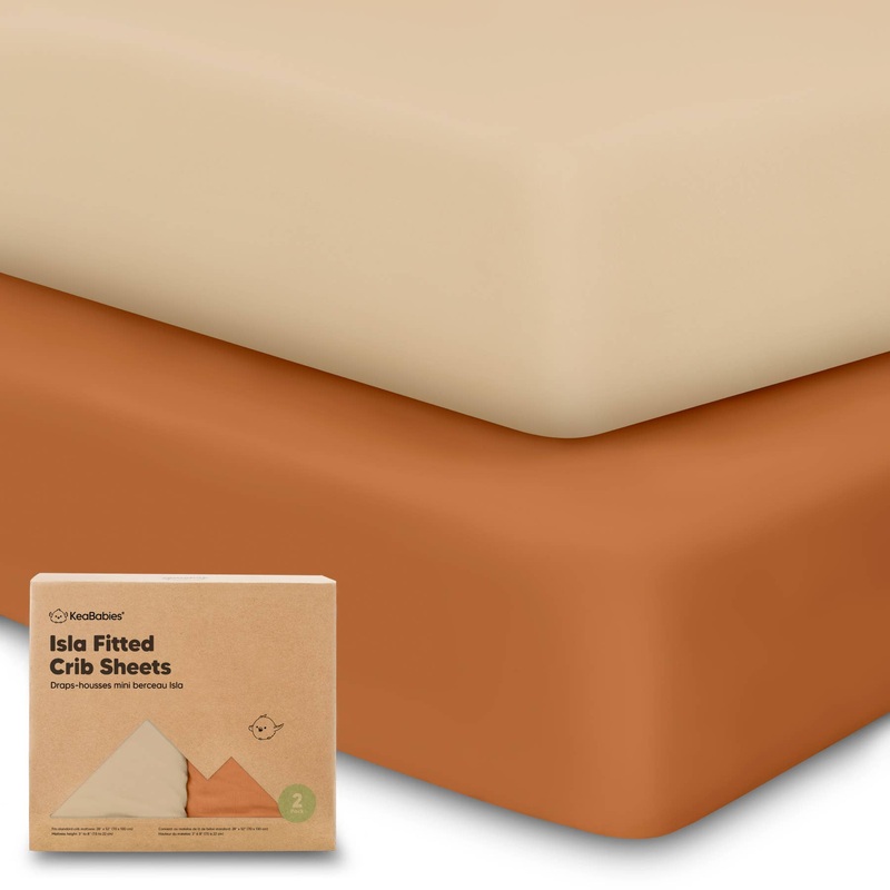 2 Pack Isla Fitted Crib Sheet – Rust