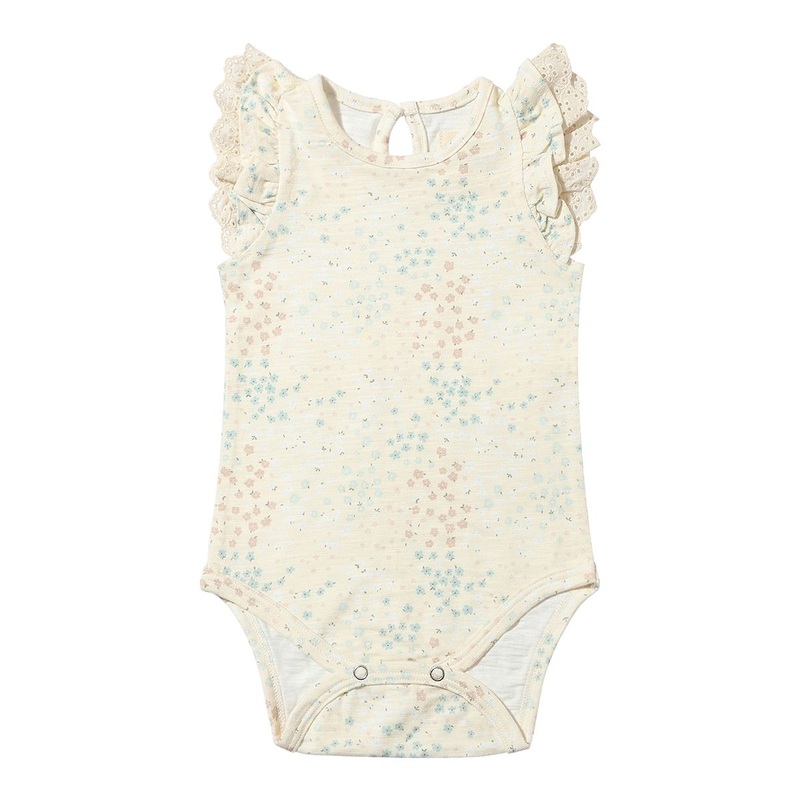 Amber Onesie – Natural Spring Floral 0-3m
