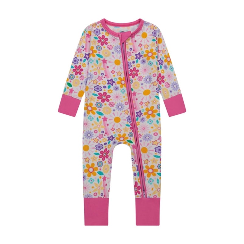 Bamboo Convertible Footie – Flower Power NB