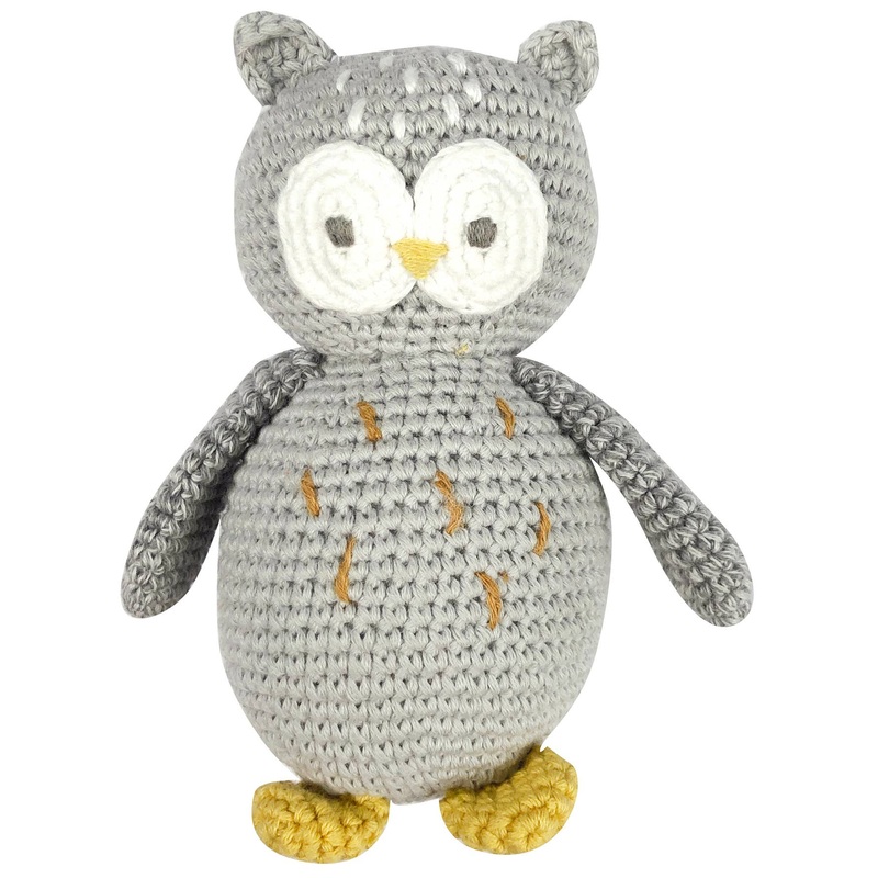 Crochet Owl Rattle Toy