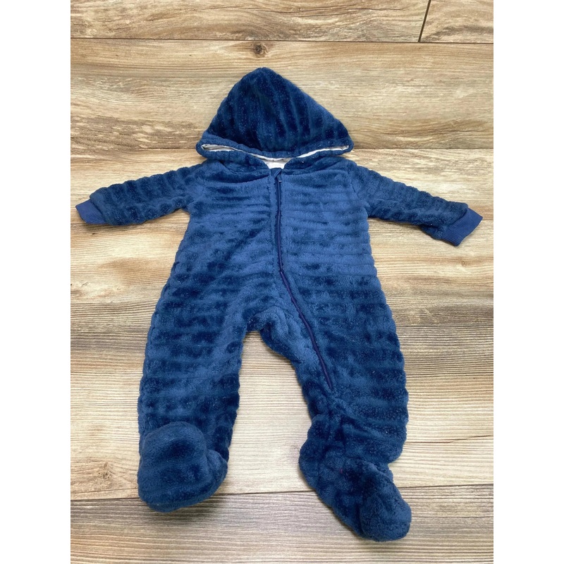 Tahari Hooded Plush Bunting Blue sz 6-9m