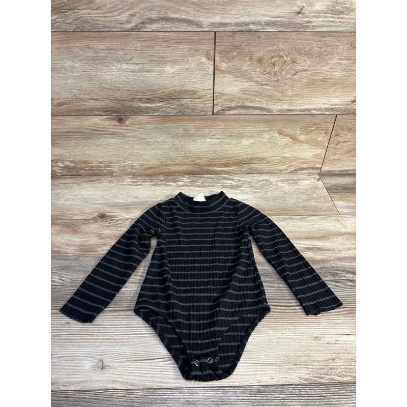 Zara Striped Long Sleeve Bodysuit Black sz 2-3T Black 2T