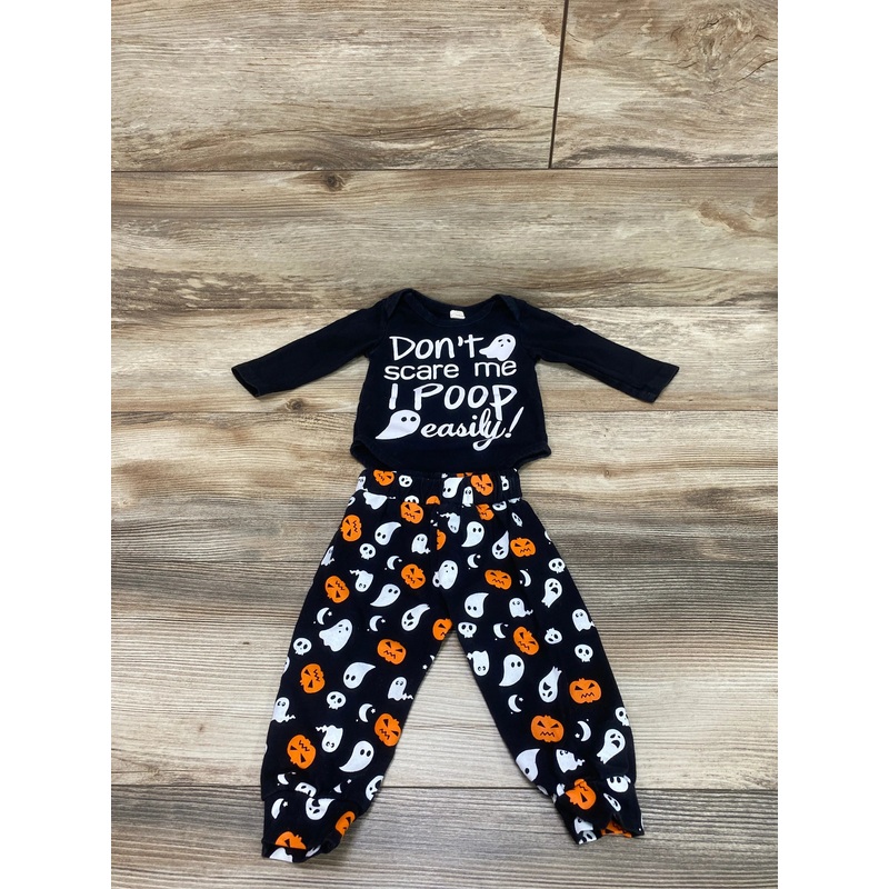 2Pc “Don’t Scare Me” Long Sleeve Bodysuit & Pants Sz 3m