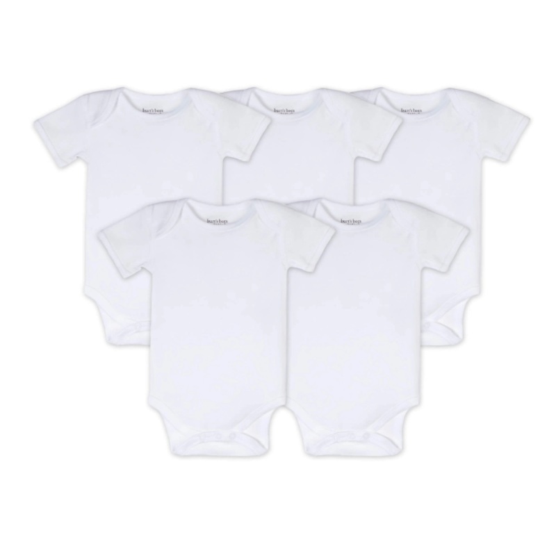 Bee Essentials Solid Short Sleeve Bodysuits Set of 5 – Cloud 0-3m