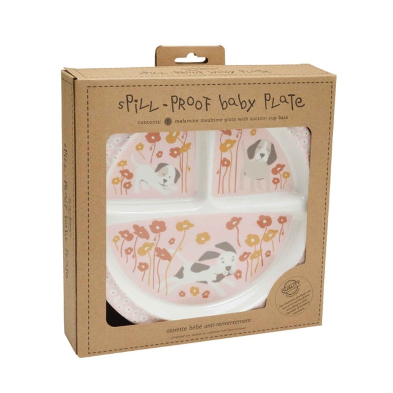 Divided Suction Plate – Puppies & Poppies