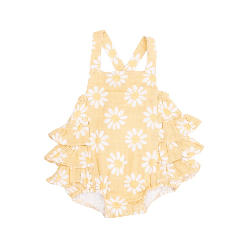 Ruffle Sunsuit – Yellow Mod Daisy 0-3m