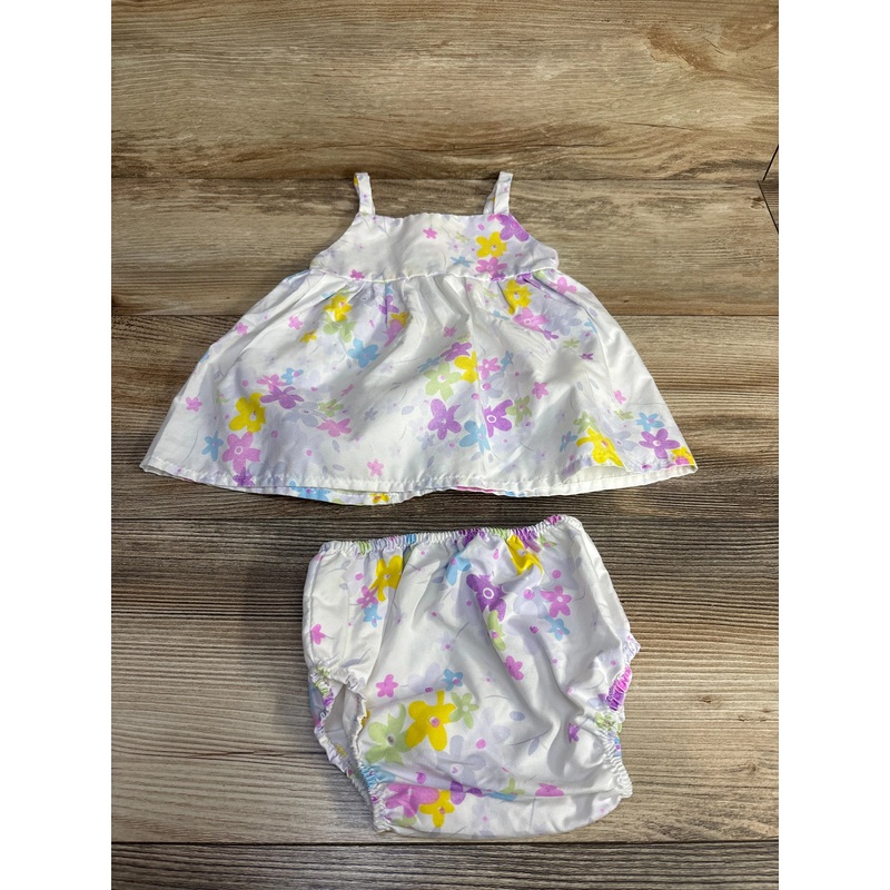 2pc Floral Dress & Bloomers White sz 3m White 3m