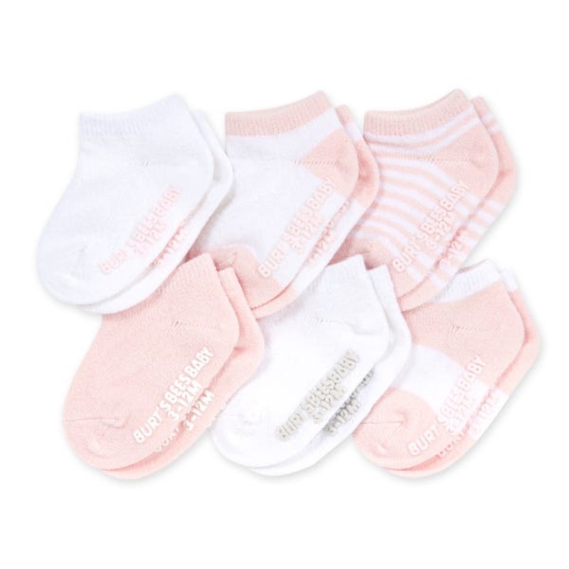 6 Pack Organic Cotton Ankle Socks – Blossom 0-3m