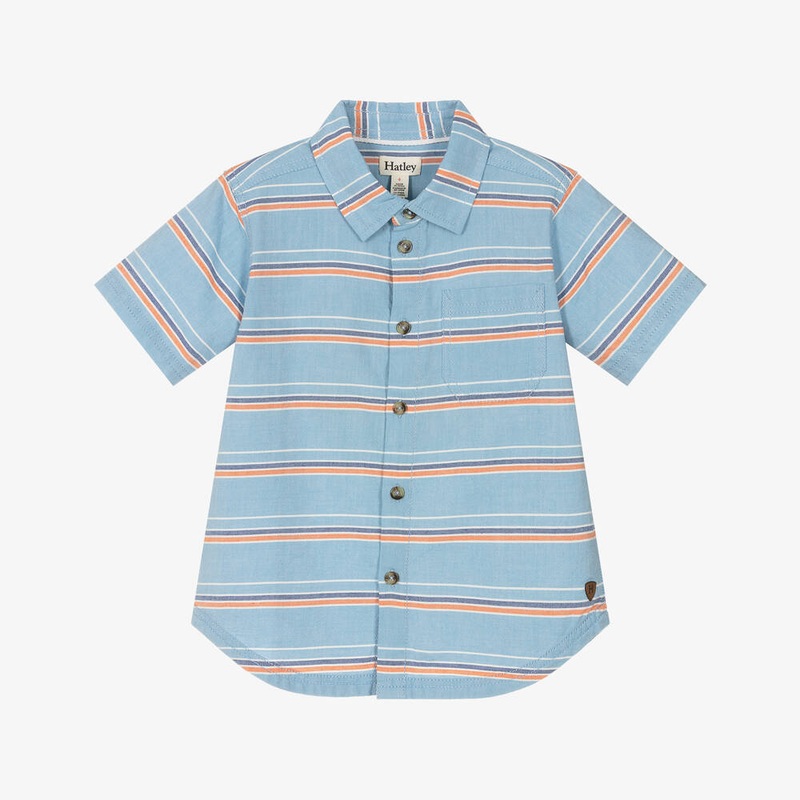 Oxford Cotton Shirt – Blue Summer Stripe 2T