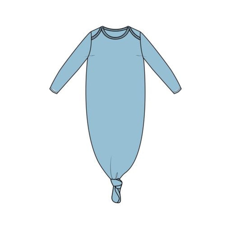 Ribbed Knotted Gown – Dream Blue