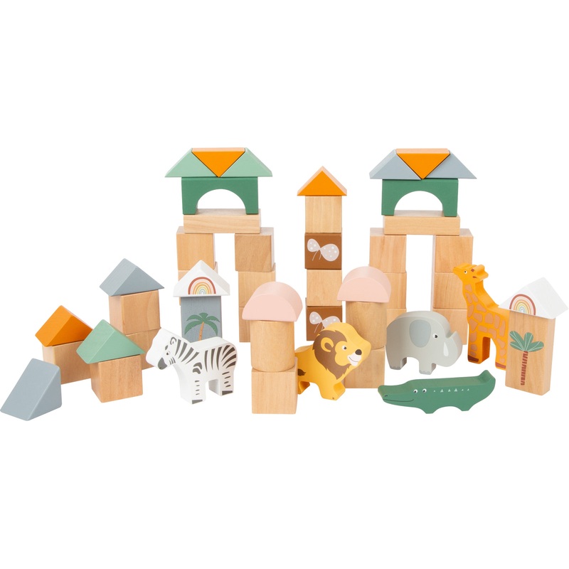 Safari Theme Wooden Building Blocks