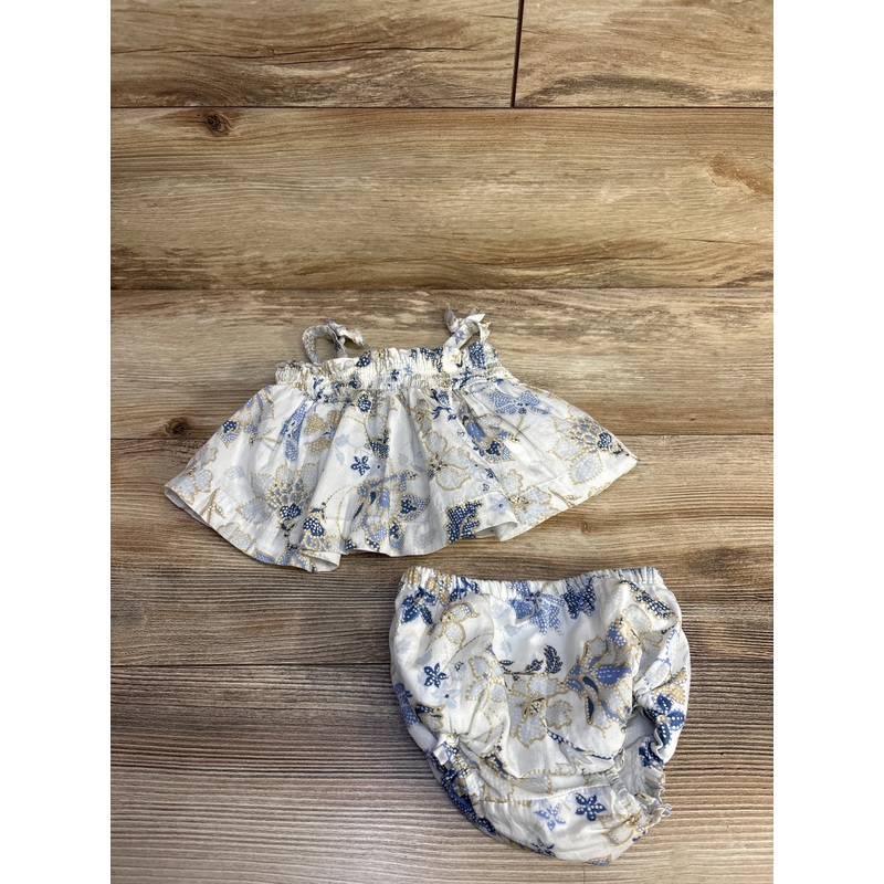 Baby Gap 2pc Floral Top & Boomers White sz 6-12m White 6m