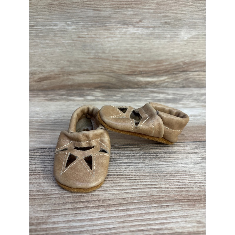 Baby Soft Sole Leather Moccasins Tan sz Newborn