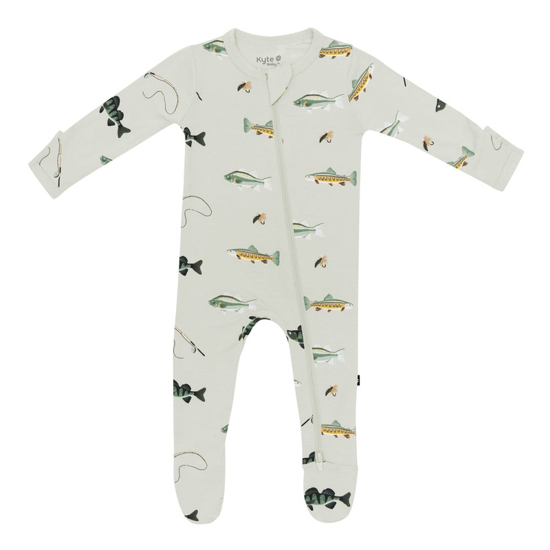 Bamboo Zippered Footie – Fishing 0-3m