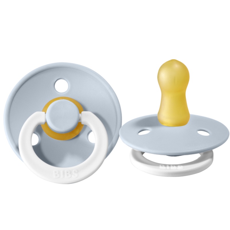 BIBS Pacifier 2 Pack – Original GLOW Size 1 – Various Colors Size 1 (0-6m) Baby Blue