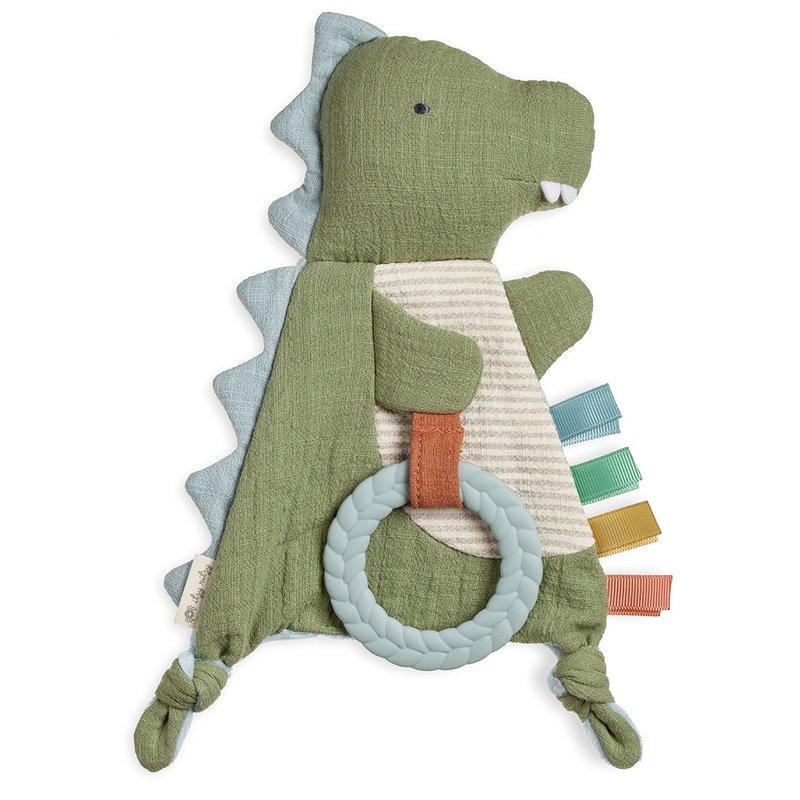 Bitzy Crinkle Sensory Toy with Teether – Dino