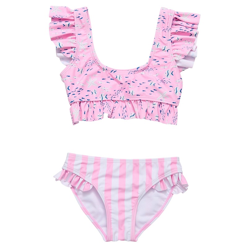 Pink Sea Frilled Crop Bikini 2 (1-2Y)