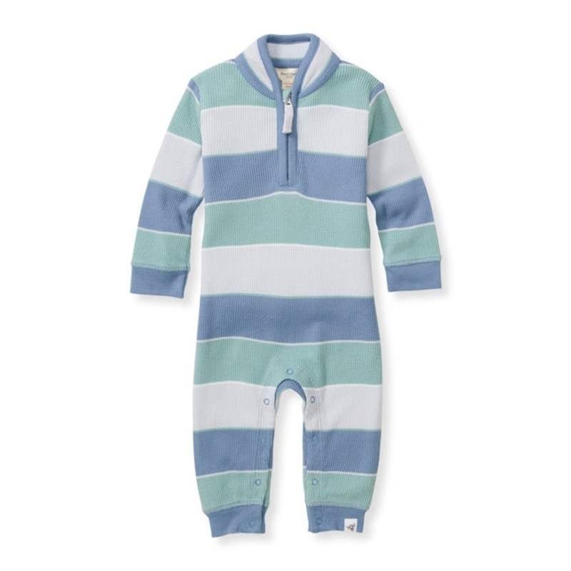 Quarter Zip Organic Baby Jumpsuit – Around the World 0-3m
