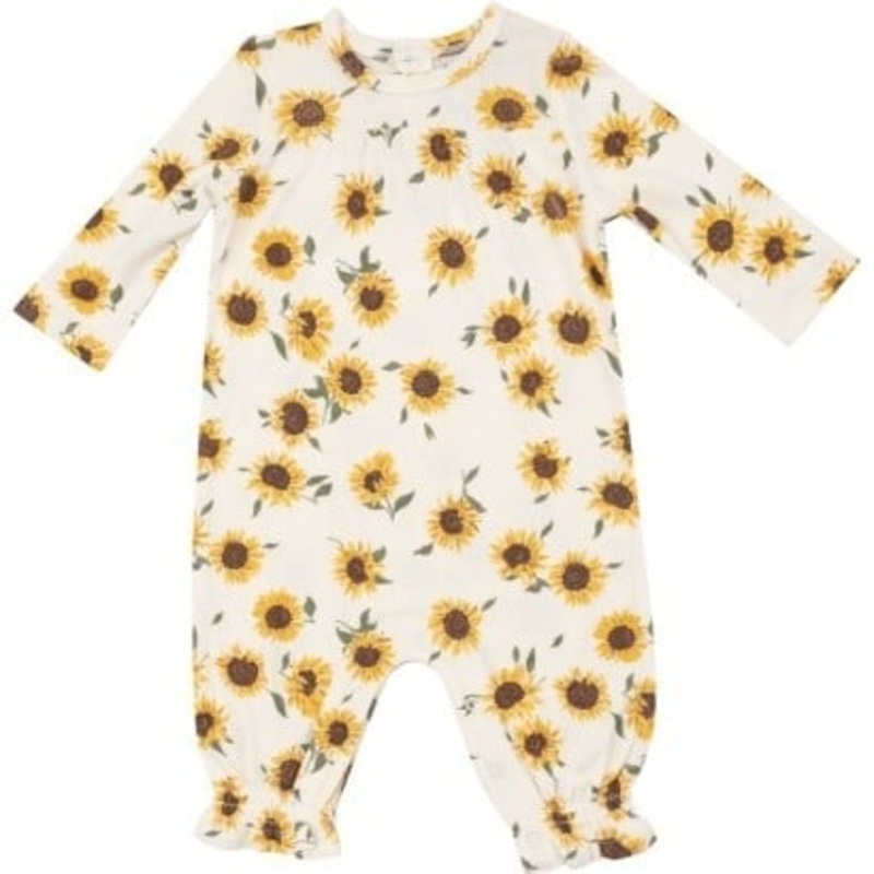 Ribbed Romper – Baby Sunflowers 0-3m