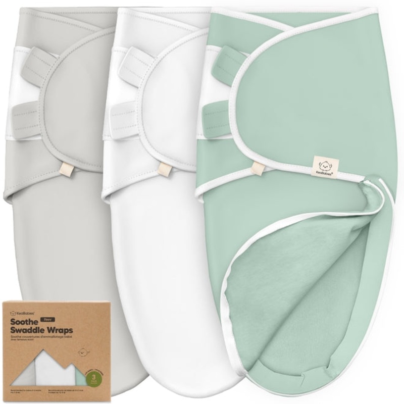 SOOTHE Zippy Swaddle Wraps – 3-Pack (Sage)