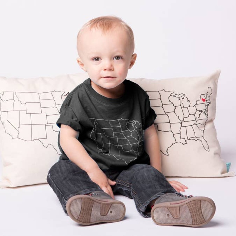 Toddler Map T-Shirt – Virginia (Various) 2T Smoke