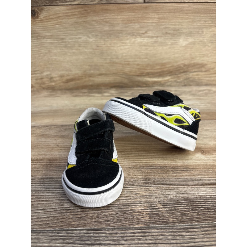 Vans Flame Velcro Strap Sneakers Black sz 2.5