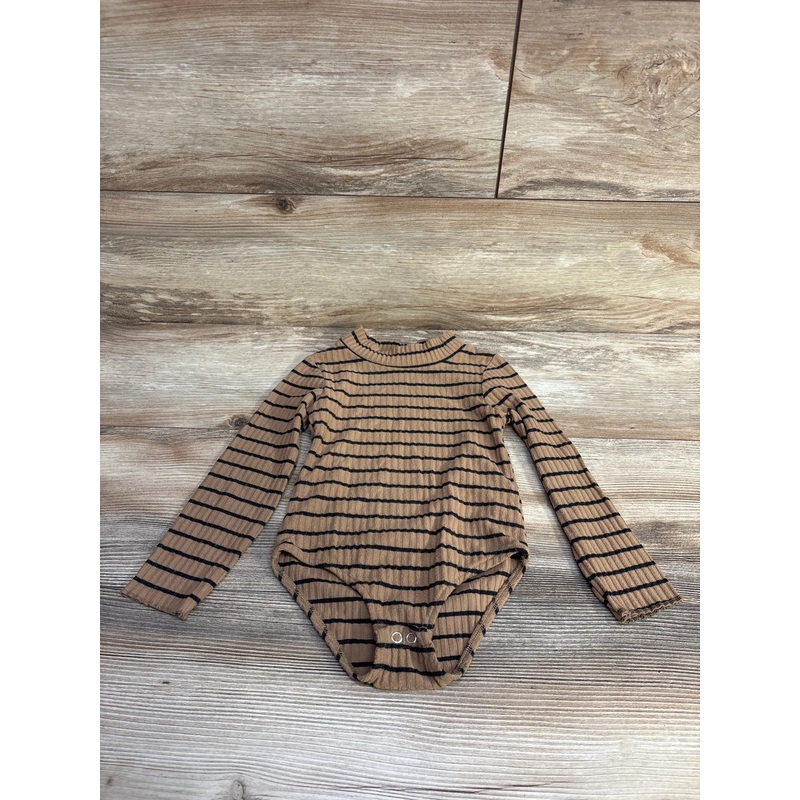Zara Striped Long Sleeve Bodysuit Brown sz 2-3T Brown 2T