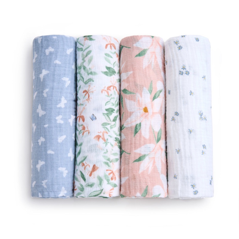 Classic Muslin Swaddles (4 Pack) – Butterfly Garden